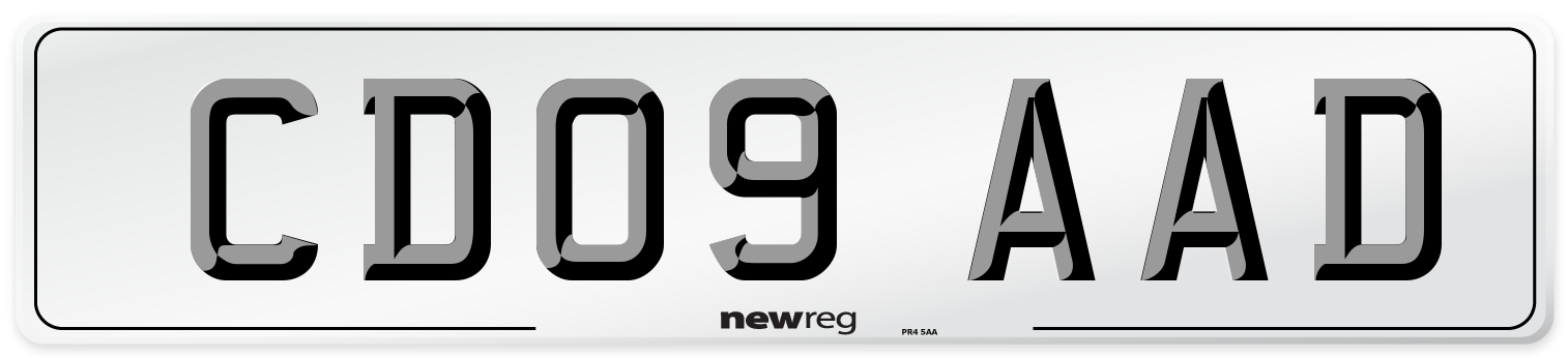 CD09 AAD Number Plate from New Reg